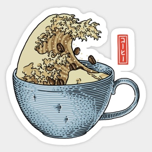 The Great Wave of Coffee Sticker